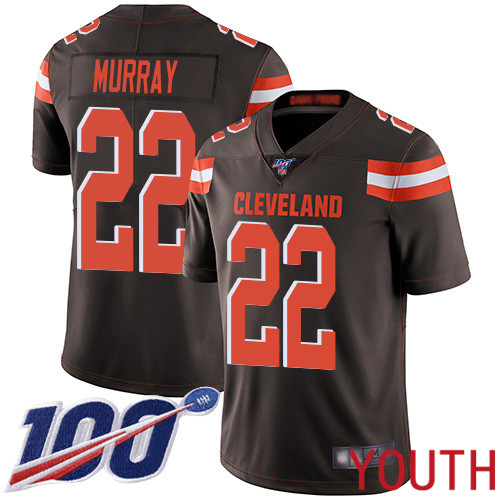 Cleveland Browns Eric Murray Youth Brown Limited Jersey #22 NFL Football Home 100th Season Vapor Untouchable